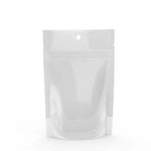 3.5 gram White/Clear Backed Pouch - Standard Zipper