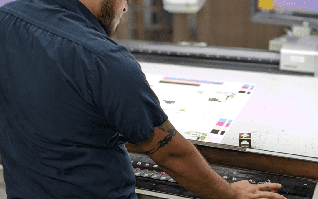 Man designing cannabis packaging